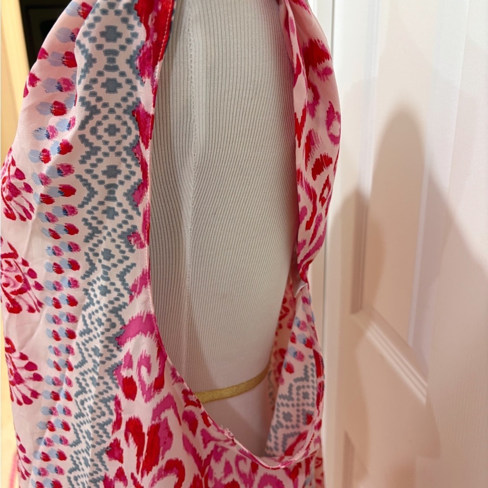 Oscar De La Renta Pink & Red Printed V-Neck Women’s Intimates Sleepwear XL - Picture 4 of 7